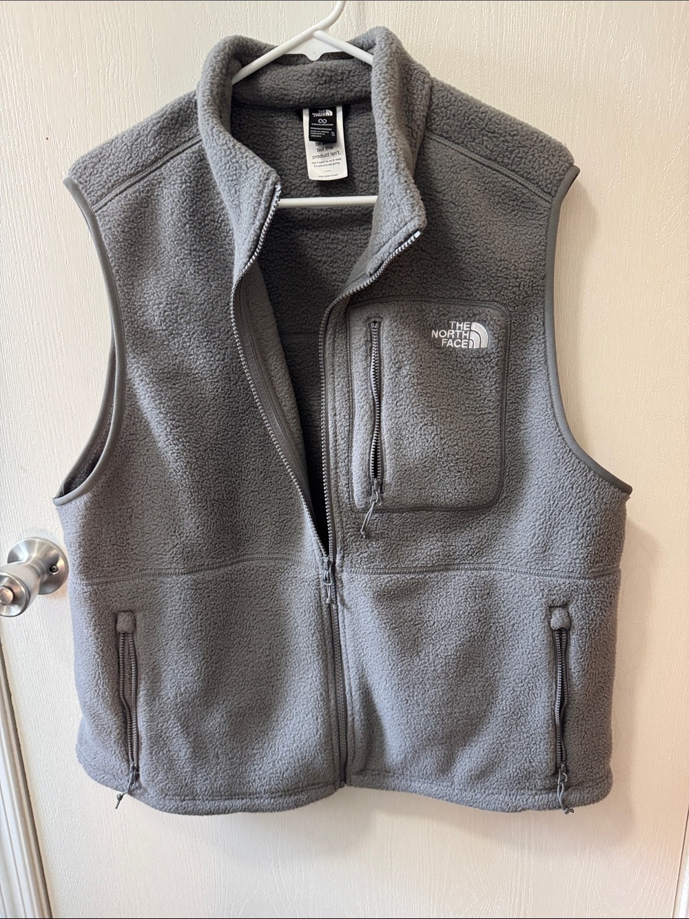 The North Face Gray Sherpa Fleece Vest
